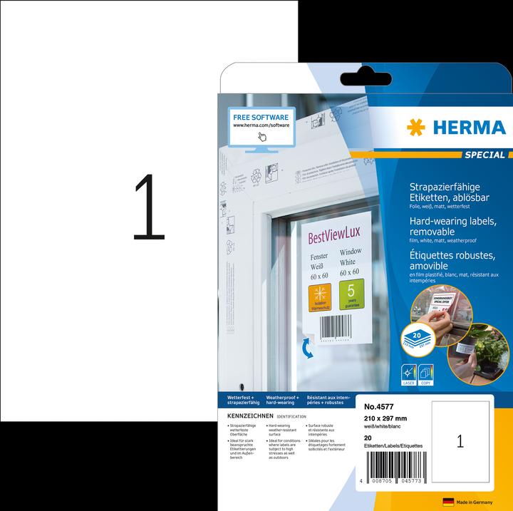 Immagine prodotto HERMA Etichette resistenti alle intemperie A4 rimovibili