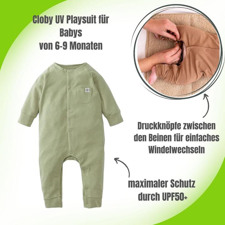Produktbild Cloby Strampler Overall UPF + Olive Green (68, 74)