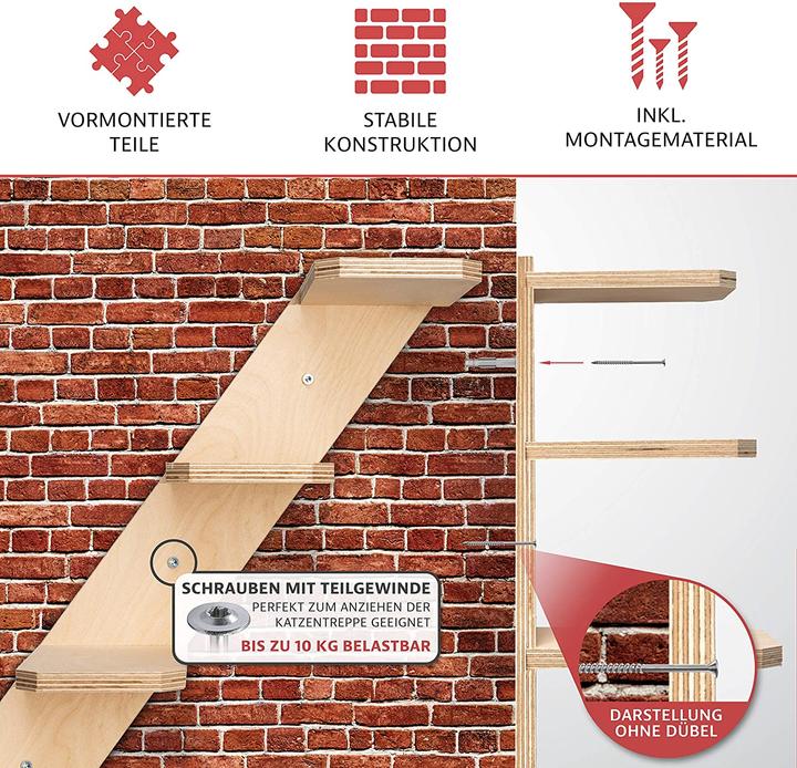 Produktbild Elmato Katzenstufentreppe (85 cm, Brown, Beige)