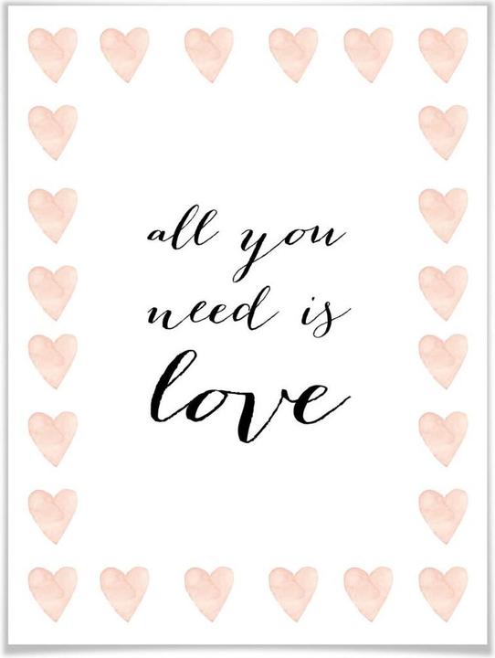 Immagine prodotto Trenddeko Confetti & Crema - Tutto ciò di cui hai bisogno è l'amore (24 x 30 cm)
