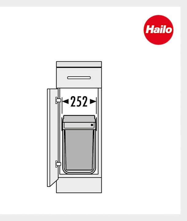 Immagine prodotto Hailo Einbau-Abfallsammler Tandem 2x15L mit Vollauszug, 1947001 (30 l)