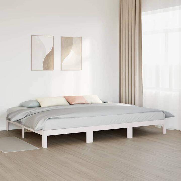 Produktbild VidaXL Familienbett ohne Matratze Weiss 240x200 cm Massivholz Kiefer Bett (240 x 200 cm)
