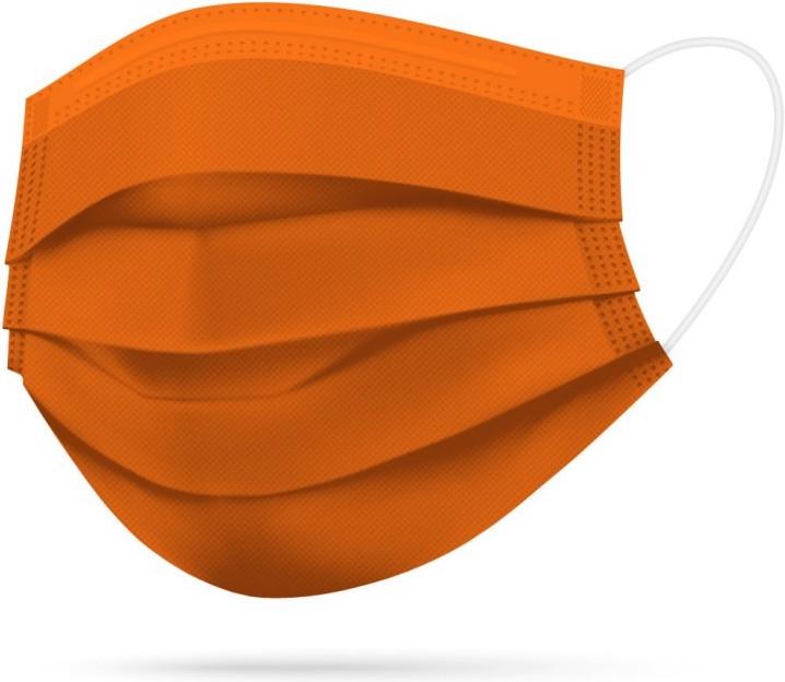 Timask Einweg-Mundschutz Orange (20 Stk) (Typ IIR, 20 x)