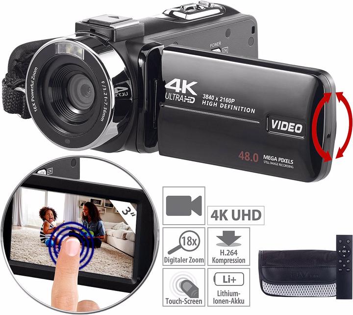 Produktbild Somikon 4K-UHD-Camcorder (8 Mpx, 30p)