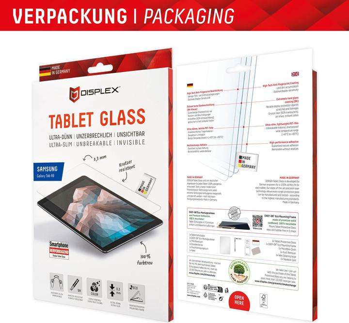 Immagine prodotto Displex Tablet Glass, Tablet Schutzglas (1 Pezzo/i, Galaxy Tab A9)