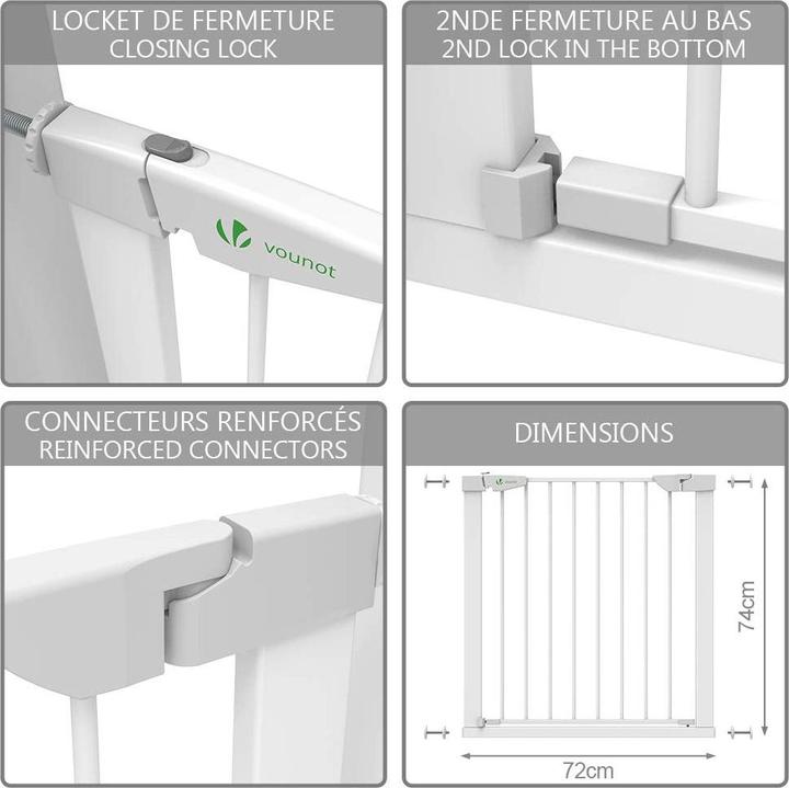 Produktbild Vounot Treppenschutzgitter (75 cm)