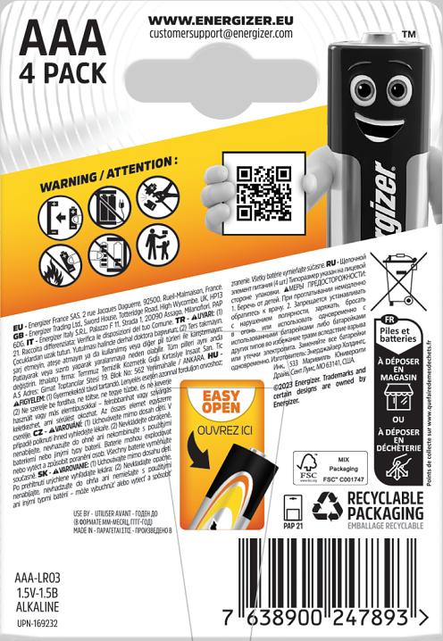 Produktbild Energizer Alkaline Power (4 Stk., AAA)