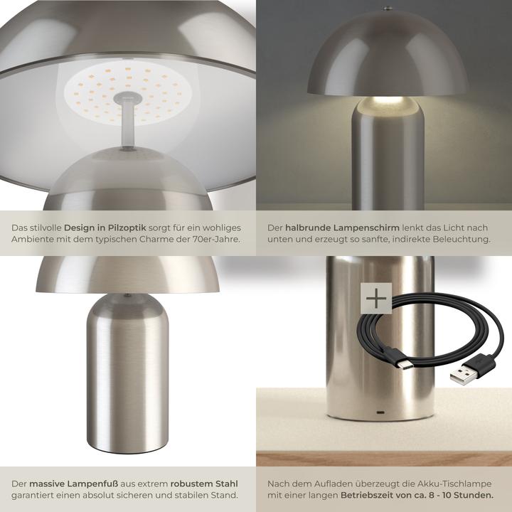 Produktbild tectake Kleine Retro-Tischlampe Kade, dimmbar, 40W