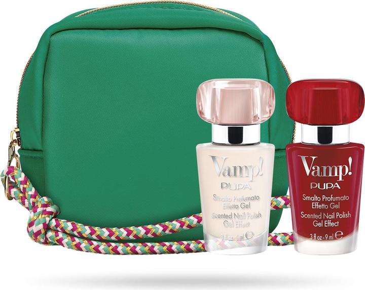 Actual product image Pupa Milano Kit Vamp! Nail Polish 003 (106 Soft Ivory- 203 Sensual Red, Colour paint)