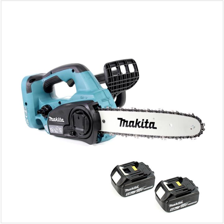 Produktbild Makita DUC 302 T2 Akku Kettensäge 36V 30cm + 2x Akkus 5,0Ah - ohne Ladegerät (Akku Kettensäge)