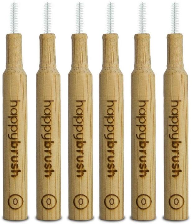 Immagine prodotto happybrush Scovolini interdentali SuperClean ISO 0 0,4 mm Marrone 6 pezzi (6 x, 0.40 mm)