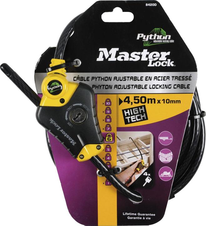 Actual product image Master Lock adjustable python shutter cable 10mm 8420EURD (450 cm)