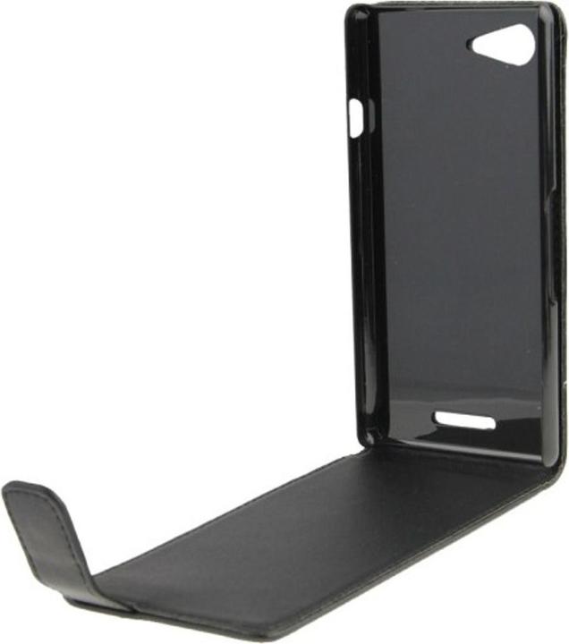 Produktbild König Design Handyhülle Schutzhülle Flip Handytasche für Sony Xperia E3 Schwarz (Sony Xperia E3)