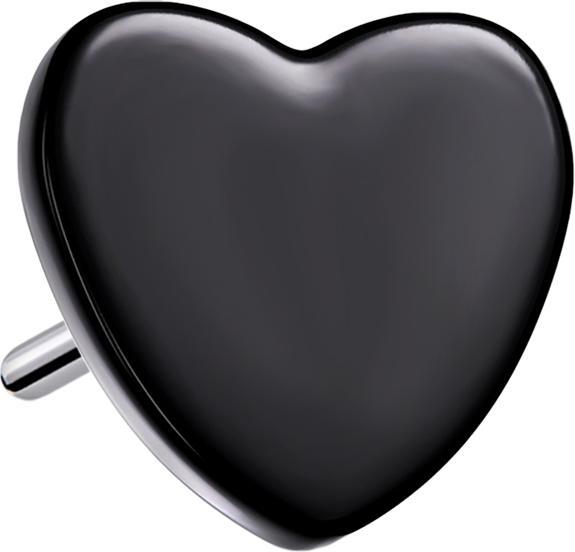 Star Piercing Threadless Herz schwarz (Titan G23, ohne Messing)
