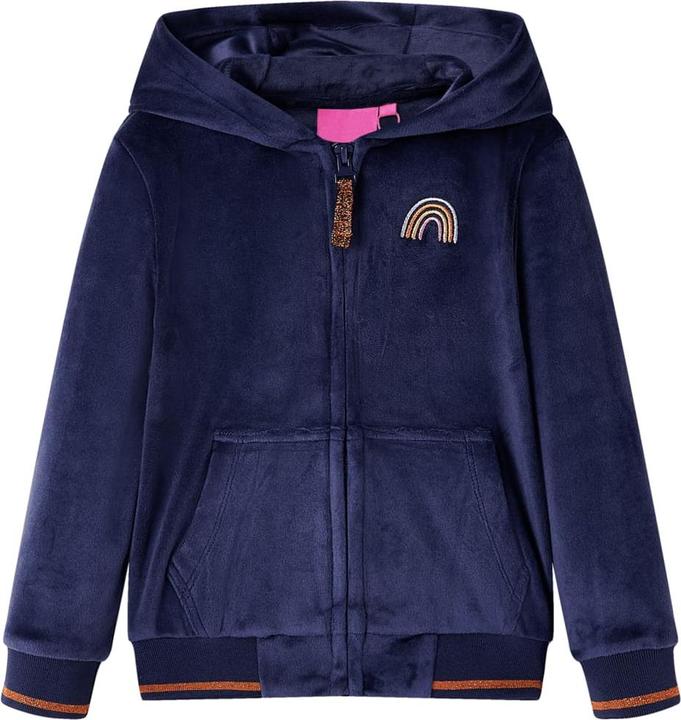 Immagine prodotto VidaXL Giacca con cappuccio da bambino blu navy 128,Materiale: 94 % poliestere (128)