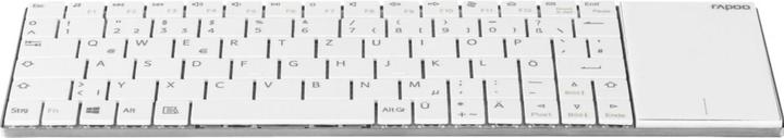 Productafbeelding Rapoo E2710 Draadloos Multimedia Touchpad Toetsenbord Wit (DE, Bedraad)