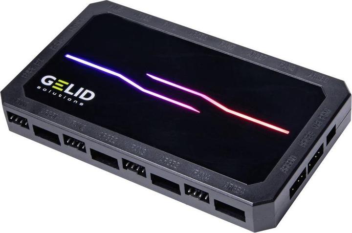 Actual product image Gelid RF-RGB-MP-02 Amber 8 PRO Bundle PC fan controller (W x H x D) 130 x 17 x (120 mm, 5 x)