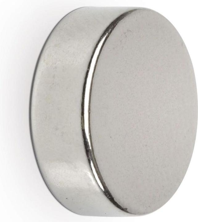 Image du produit Maul aimant disque en néodyme, 15 mm, force d'adhérence : 4,5 kg, argent (4 x)
