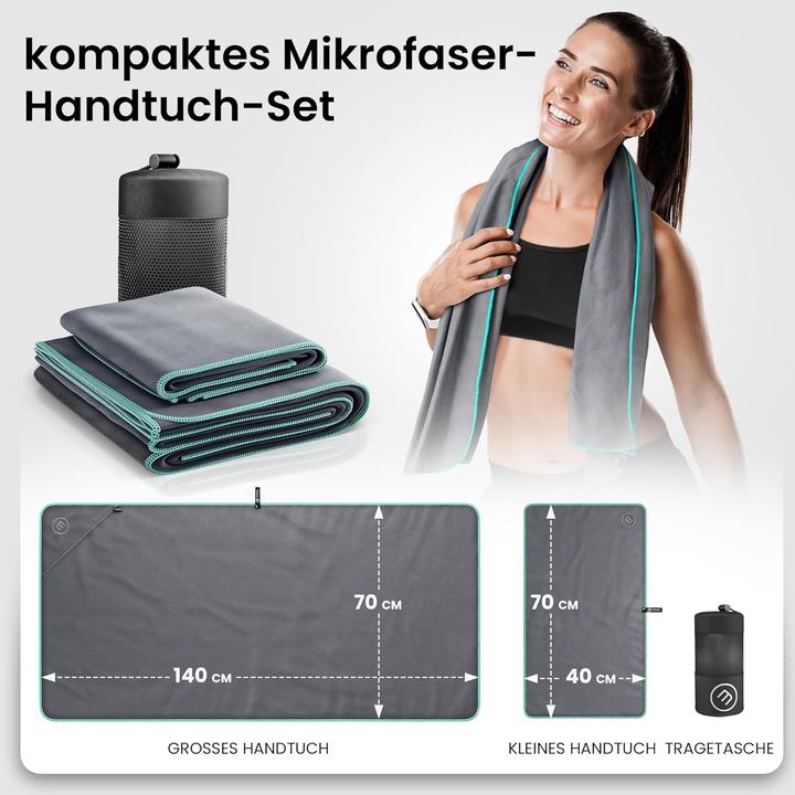 Image du produit BeMaxx Set de serviettes en microfibre, Gray