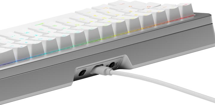 Actual product image Glorious GMMK 3 Pro 65 % Custom Gaming Keyboard - Pre-Built, ANSI (US), Fox Switches, silver (US, Cable)
