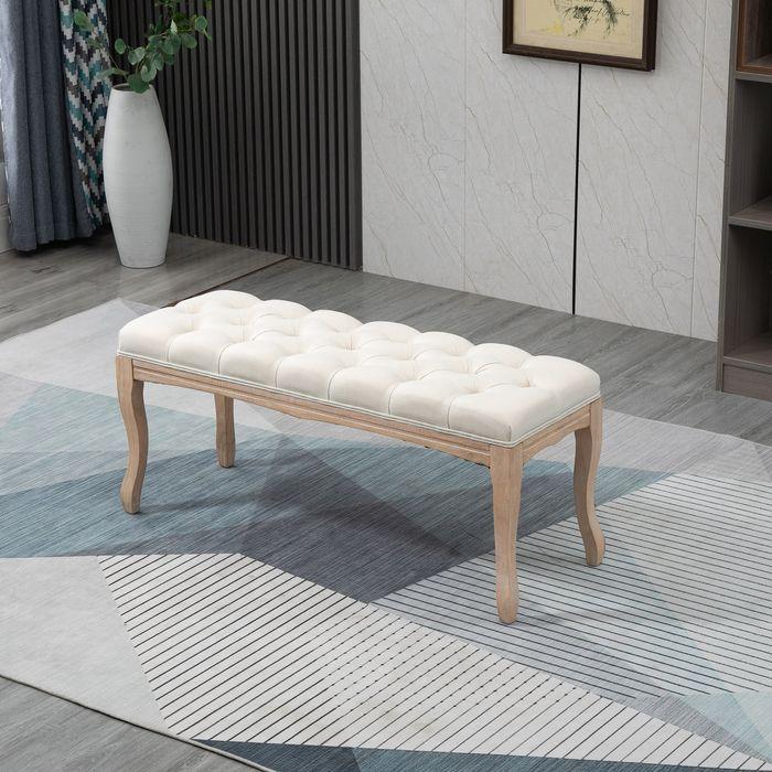 Produktbild Swisshandel24 Polsterbank Sitzbank Truhenbank Schuhbank Vintage Bettbank Schlafzimmer Wohnzimmer Flur Gummiholz Le (110 cm)