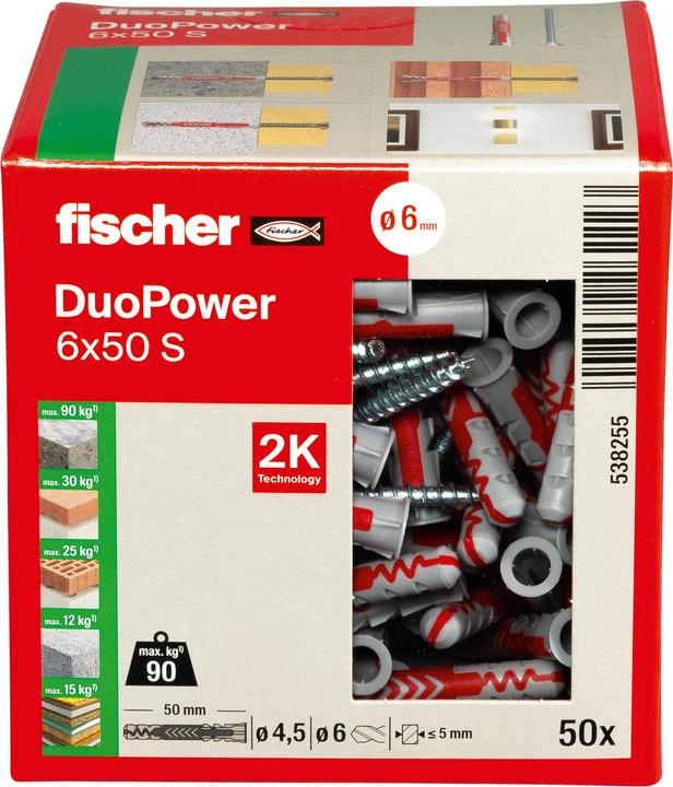 Image du produit Fischer Ancre à 2 composants DUOPOWER 6x50 S (50 pcs)