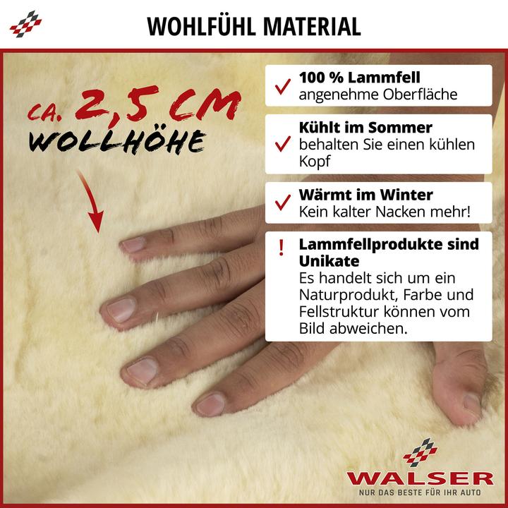 Produktbild Walser Nackenstütze Mila aus Lammfell, Nackenkissen-Auto, Lammfell-Reisekissen beige
