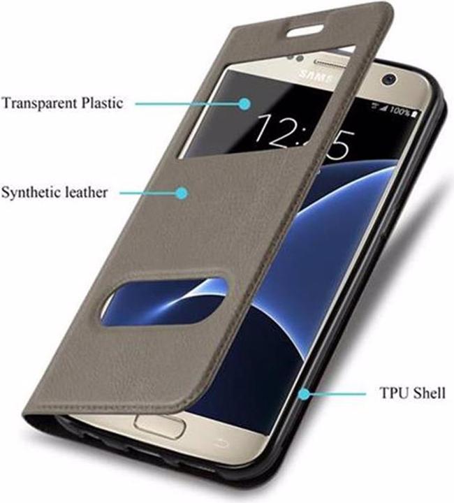 Produktbild Cadorabo Book mit View Doppelfenster Cover (Samsung Galaxy S7)