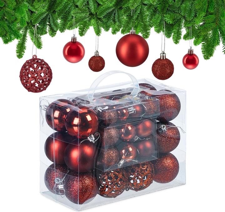 Actual product image Relaxdays 50-piece Christmas Bauble Set (50 -part)