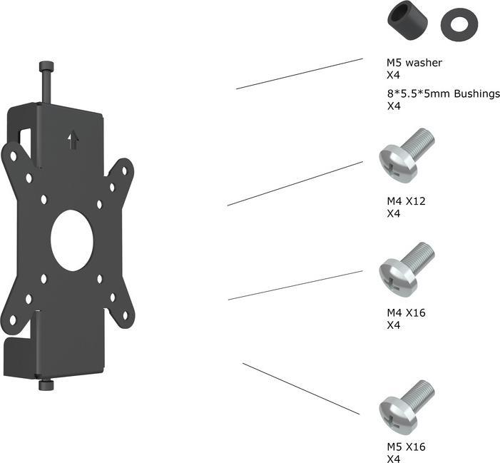 Image du produit Multibrackets Support fixe VESA 75x75-100x100, pour système Pro