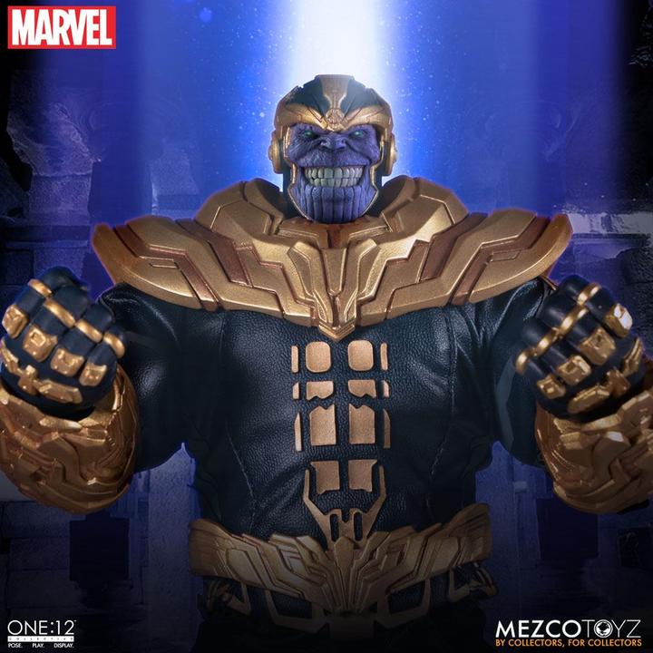 Produktbild Mezco Toys Marvel Universe Actionfigur mit Leuchtfunktion 1/12 Thanos 21 cm