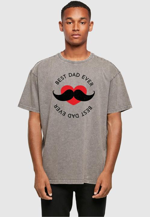 Actual product image Merchcode Fathers Day - Best dad Acid Washed Heavy Oversized Tee - 112923 (M)