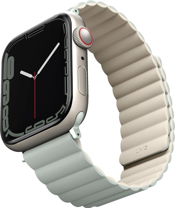 Produktbild Uniq pasek Revix Apple Watch Series 1/2/3/4/5/6/7/8/SE/SE2 38/40/41mm. Reversible Magnetic zielony-b (Silikon, Edelstahl)