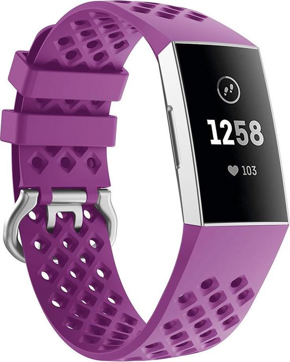 Actual product image Cover-Discount Fitbit Charge - silicone sports bracelet perforated purple (Silicone)