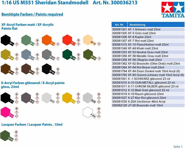 Image du produit Tamiya 1/16 M551 Sheridan (modèle statique)
