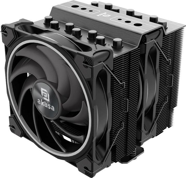 Actual product image Akasa Soho H7 Dual Tower CPU Cooler, ARGB - 120 mm, black (158 mm)