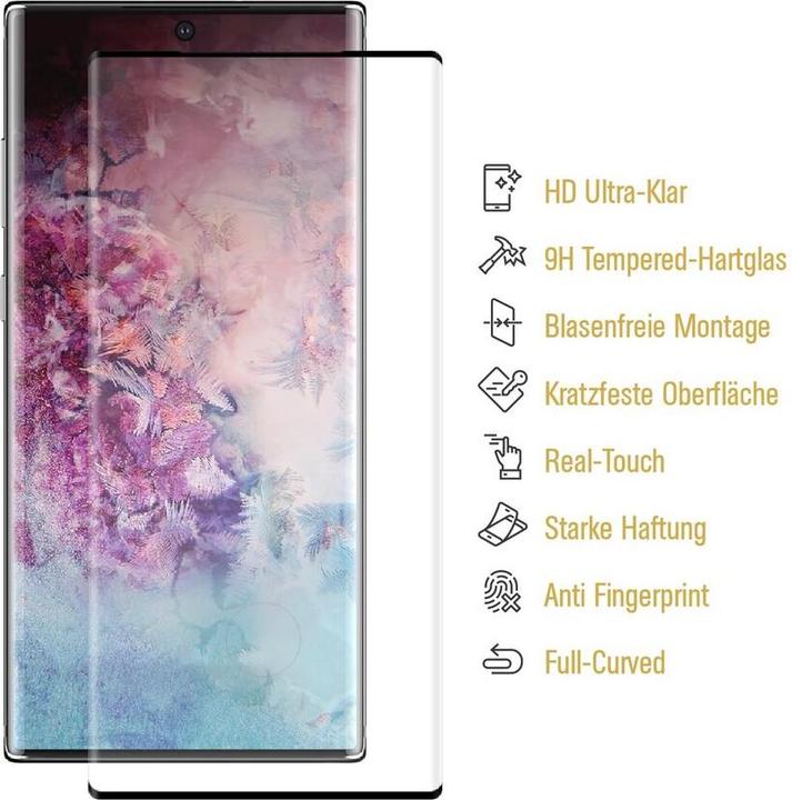 Produktbild Protectorking 1x echtes Tempered 9H Panzerhartglas 3D KLAR (1 Stück, Samsung Galaxy Note 10 Plus)
