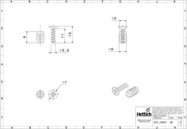 Produktbild Hettich Spreizmuffe (40 Stk.)