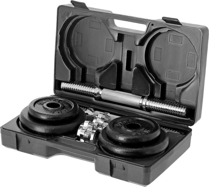 Produktbild HMS Hantelgewichte mit Kunststoffkoffer ST20 20kg, schwarz (2 x 10 kg)