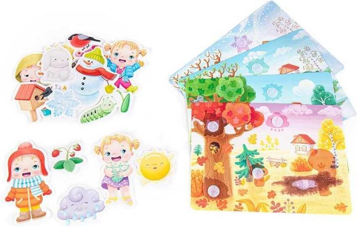 Produktbild Montessori Lernspiel, Plastikkarten mit Klettverschluss - Jahreszeiten - Seasons ® by Far far land
