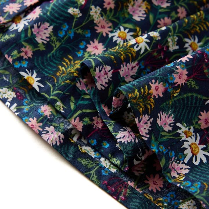 Produktbild VidaXL Kinderkleid mit Langen Ärmeln Dunkelblau 140,Material: 100 (140)