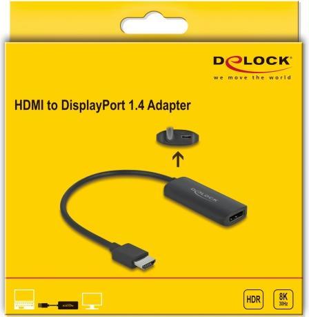 Produktbild Delock Adapter HDMI-A Stecker zu DisplayPort Buchse 8K (Micro USB, HDMI, 18 cm)