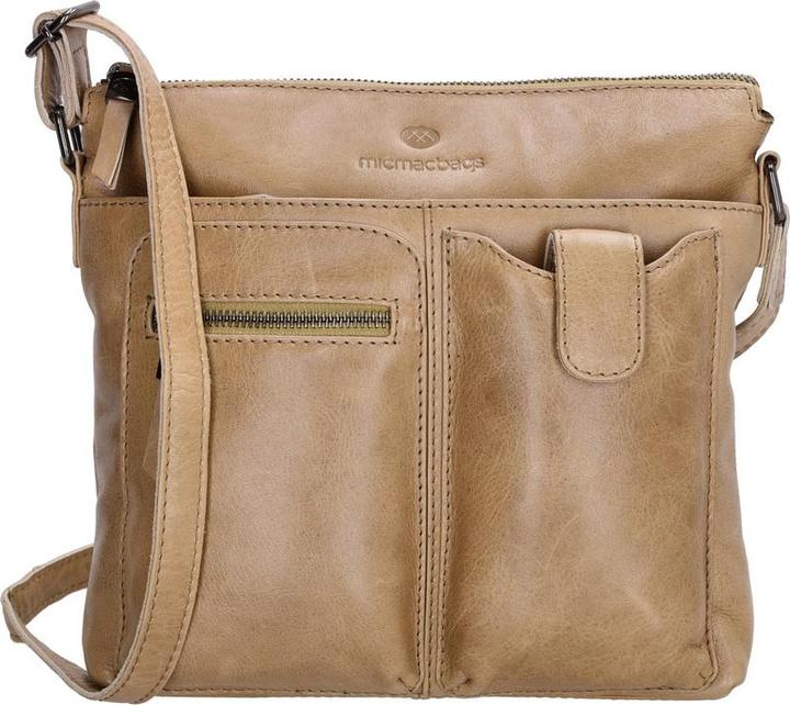 Immagine prodotto Micmacbags Hide & Stitches Porto Umhängetasche - Taupe - 100% Leder
