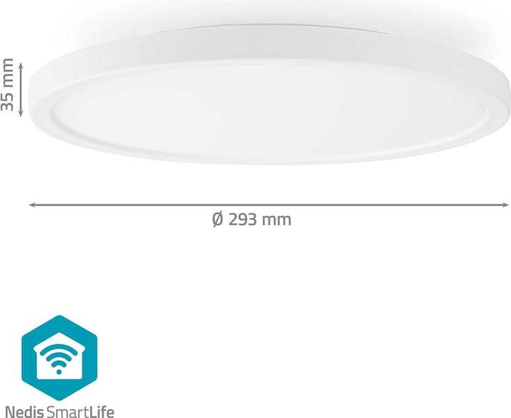 Actual product image Nedis SmartLife Ceiling Light | Round | 29 x 29 cm | Warm White to Cool White | Full Colour (RGB) | 1800 (1800 lm)