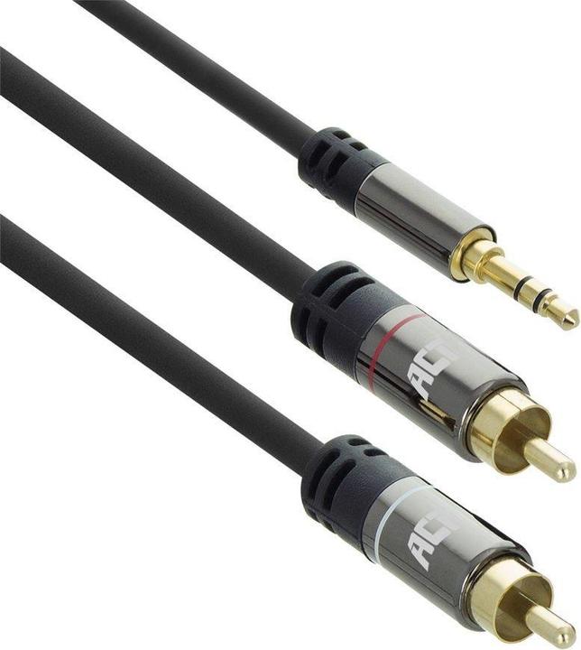 5 meter hoge kwaliteit audio verbindingskabel 1x 3.5mm stereo jack mannelijk - 2x RCA mannelijk (5 m)