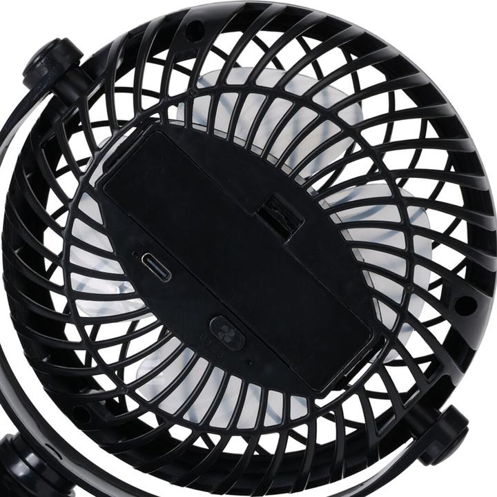 Produktbild H & S Collection 2er-Set Mobiler Ventilator mit Klemme, 3 Modi, schwarz, Akkubetrieb