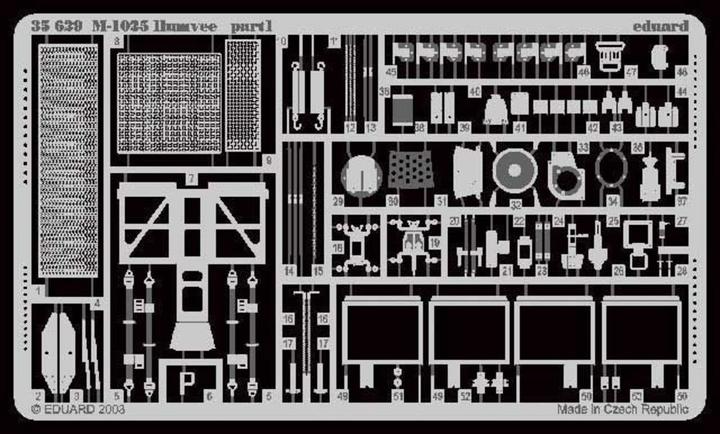Actual product image Eduard Hummer M 1025 Humvee Photo Etch Kit