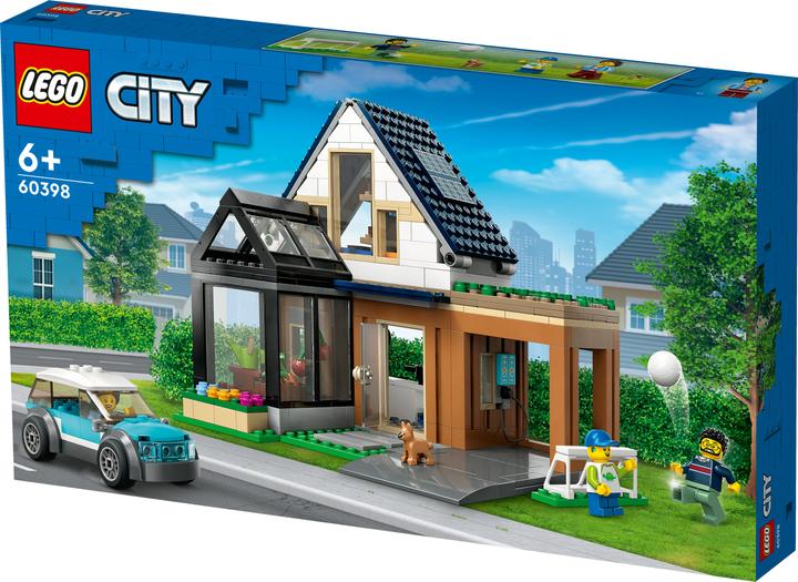 Produktbild LEGO Familienhaus mit Elektroauto (60398, LEGO City)