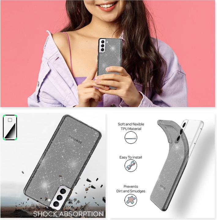 Produktbild Nalia Glitter Handyhülle (Samsung Galaxy S21)