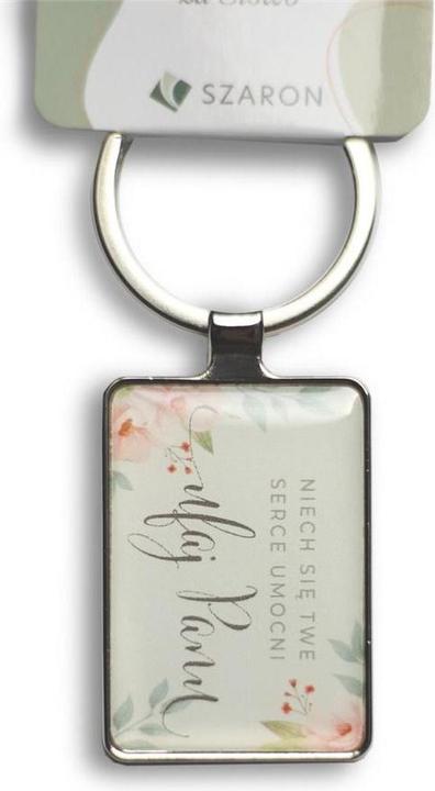 Actual product image Szaron Keyring Silver Metal Keyring - Let Your Heart Be Happy